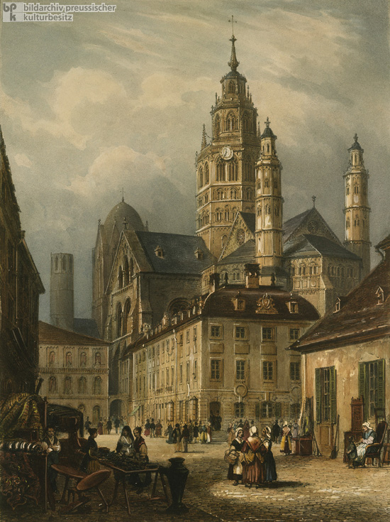 Mainz – Market in Front of the Cathedral (1840)